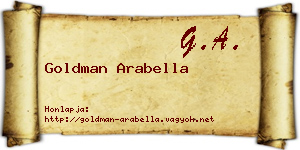 Goldman Arabella névjegykártya